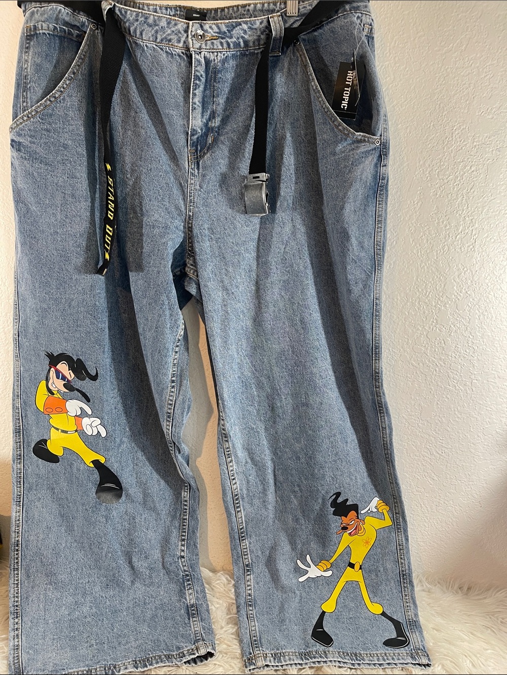 Her Universe Disney A Goofy Movie Max & Powerline Belted Straight Leg Denim Jean - Picture 3 of 13